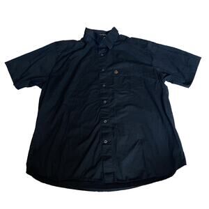 Volcom Stone Tailored Button-down Shirt Men Size Large Black Short Sleeve Skater